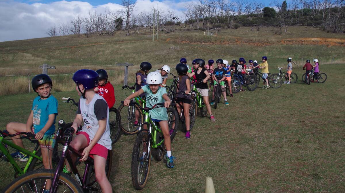 ON YA BIKE: Bombala and Delegate Public School Year 5 students take part in the Mountain Bike Ride at Cooba Sport and Education Centre at Berridale.