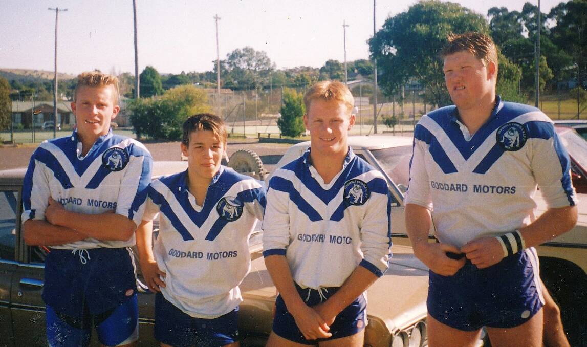 Golden Oldie: Four Bombala lads that travelled to the coast and played with Pambula / Merimbula Rugby League football juniors team in the 1993 competition. Do you recognise anyone?