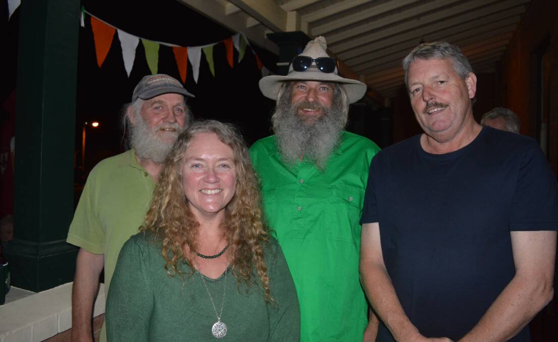 Mandolin player Jeff Tomlinson, Sherri and Gus Olding - Frock 'n Troll, with drummer Shane Jones at the St. Patrick's Day celebrations at the Delegate Hotel on Saturday night.