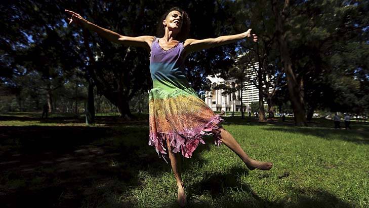 Hyde Park fling: Norrie dances for joy as court rules in favour of non-gender-specific people. Photo: Kate Geraghty
