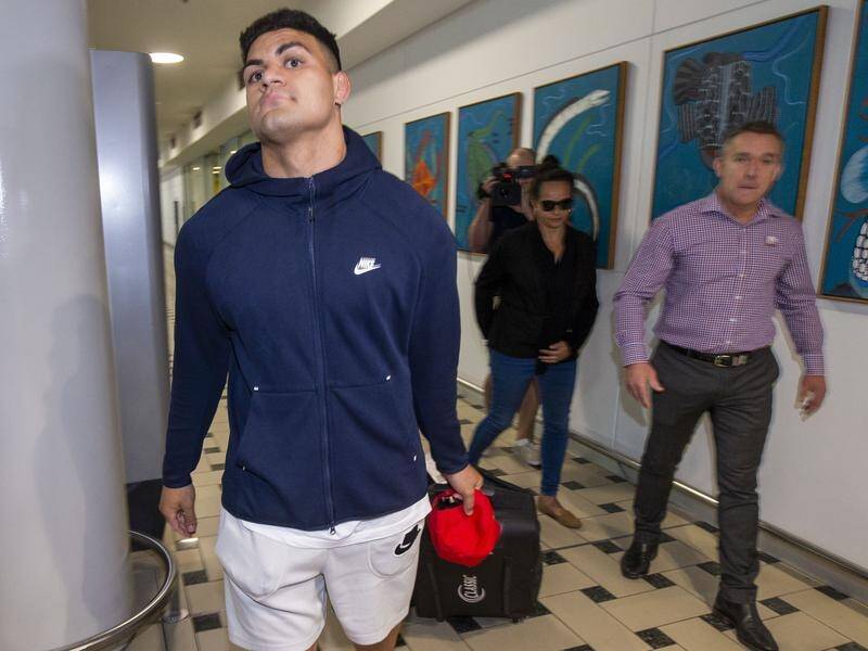 David Fifita returned to Brisbane on Tuesday morning after his release from a Bali jail.