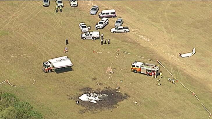 Emergency services at the scene of the crash. Photo: Nine News