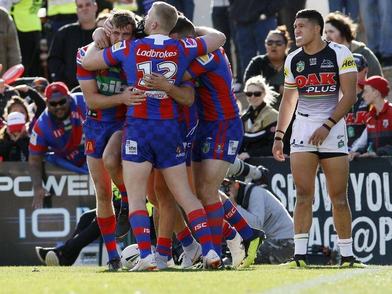 Newcastle have put a dent in Penrith's top four hopes with an upset 20-12 win.