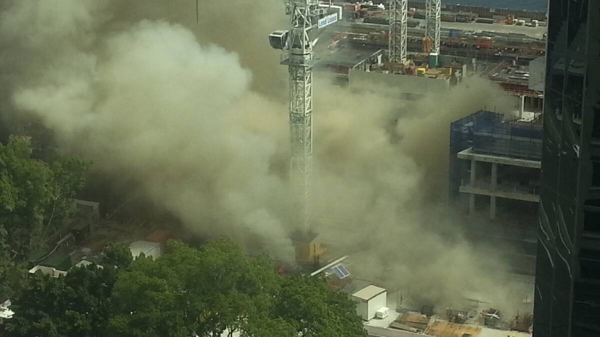 A monster fire broke out at the Barangaroo site on Wednesday afternoon.