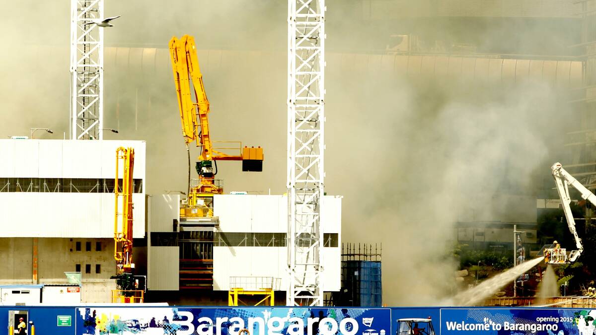 A monster fire broke out at the Barangaroo site on Wednesday afternoon.