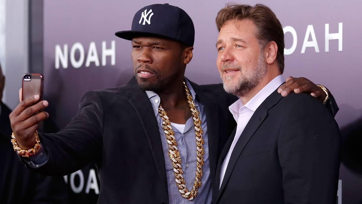 50 Cent and Russell Crowe. Pics: Getty Images