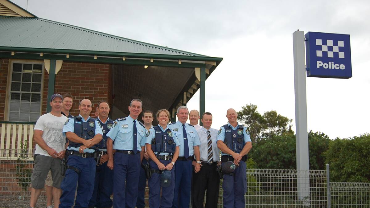 EDEN: Meeting the troops: NSW Police Commissioner Andrew Scipione with local officers during a visit to Eden Police Station.