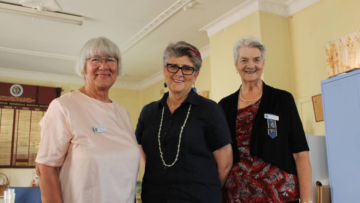 
BEGA VALLEY: Country Women’s Association NSW president Tanya Cameron (centre) is visiting all the Far South Coast branches this week and met with group president Mary Williams and Bega branch president Daphne Sweeney on Wednesday.
