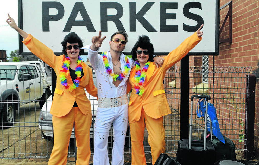 Scenes from the Elvis Express arriving in Parkes. Pictures: Barbara Reeves and Roel ten Cate  
