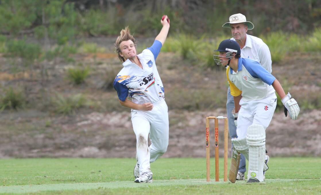 ULLADULLA: James Baccarini bowls for Ulladulla United during the weekend’s under 16s cricket semi-final against Bomaderry. 