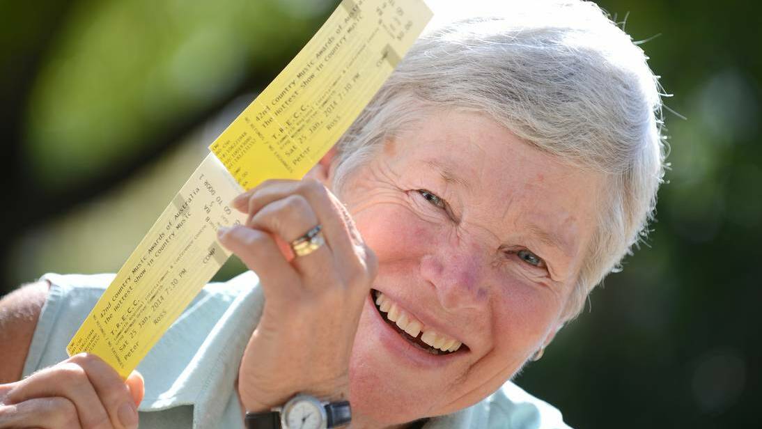  Penny Turner with her winning tickets to the CMAA Country Music Awards of Australia. Picture: Barry Smith  