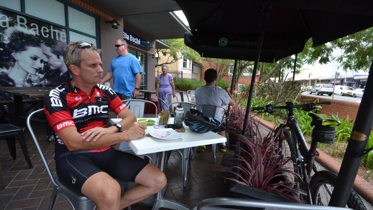 NOWRA: Chris King from Nowra Hill prefers to sit outside for a coffee on a nice day. He makes use of cafes that offer alfresco.
  