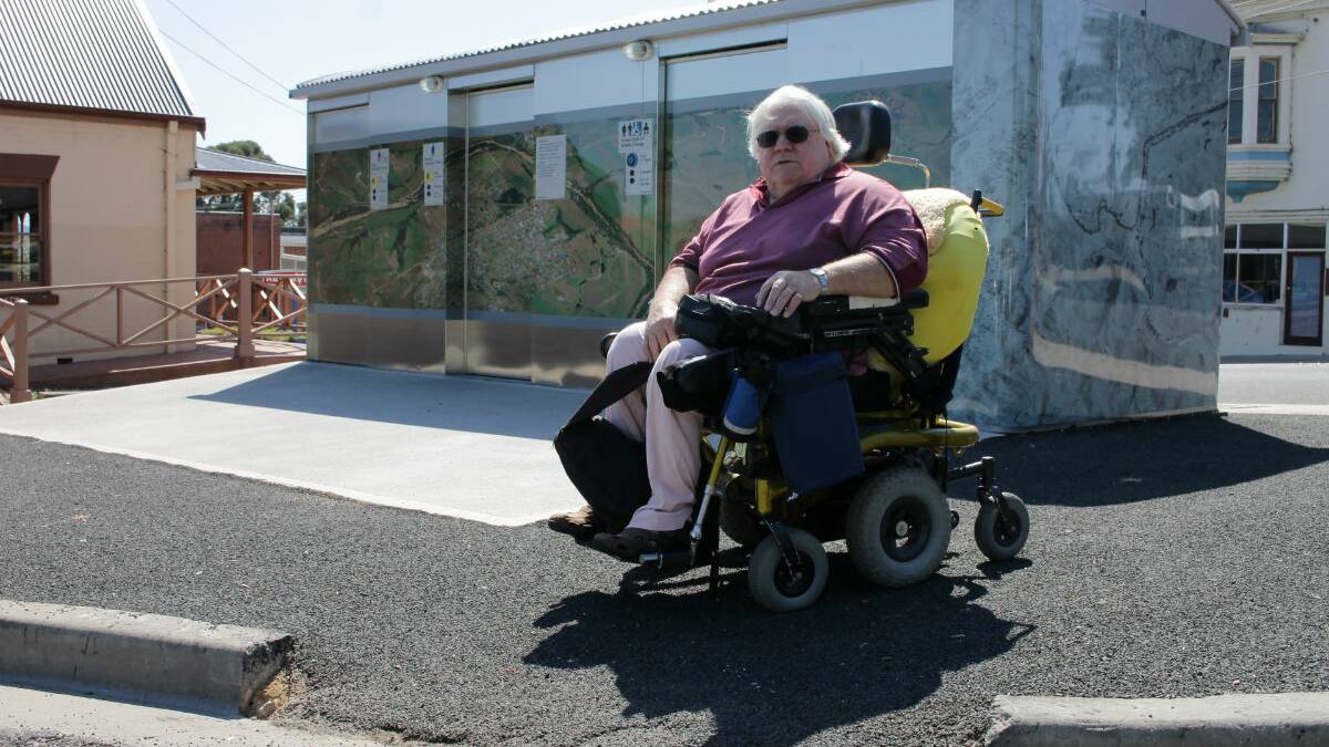 BEGA: Wheelchair-bound Ian Dalwood raised concerns this week with the new public toilet facility in Bega, leading to the discovery it may not comply with Australian Standards for disabled access. The council has said it will take the matter to the supplier.  