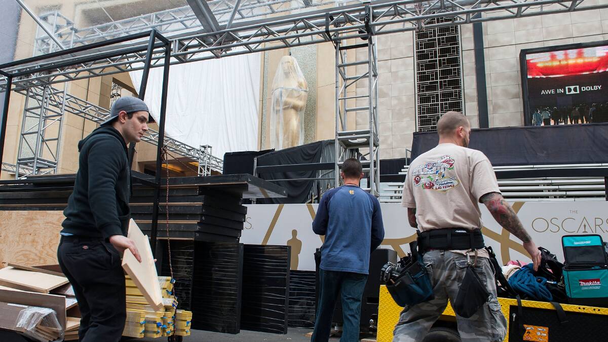 Preparation is underway for the 86th annual Academy Awards in Los Angeles. Picture: Getty Images