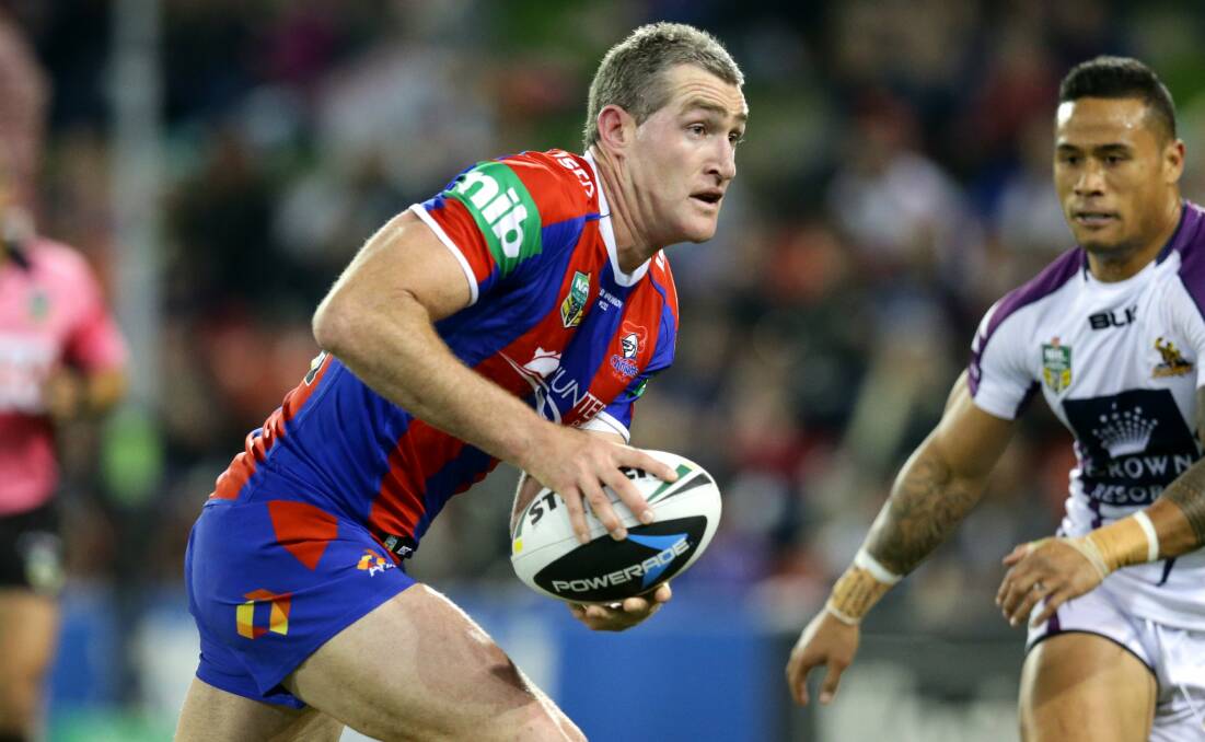 Chris Houston played eight season for the Newcastle Knights, including his 150th game against the Melbourne Storm. Photo: Jonathan Carroll