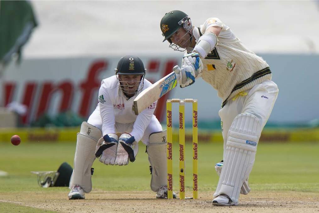 Michael Clarke drives for four. Photo: Gallo Images