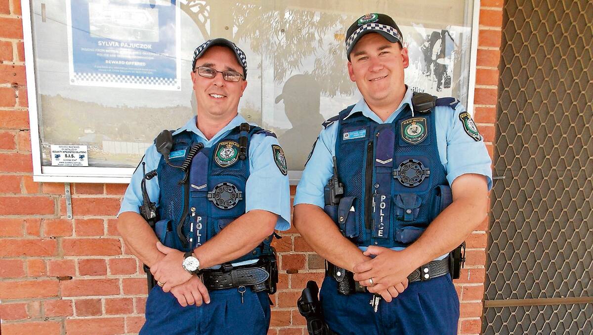 MEET the two police officers who are working to keep Bombala safe. Constable Steven Gay (left) arrived in Bombala three weeks ago from the Lake Illawarra Area Command, joining Constable Nathan Marks at Bombala Police Station. 