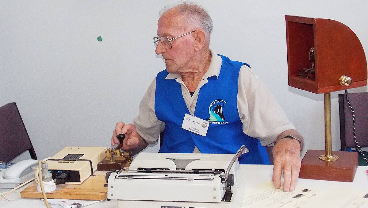 Telegraph Operator, Phil McGrath re-enacted the sending of the final Morse Code message in NSW at the Bombala Post Office last Thursday.