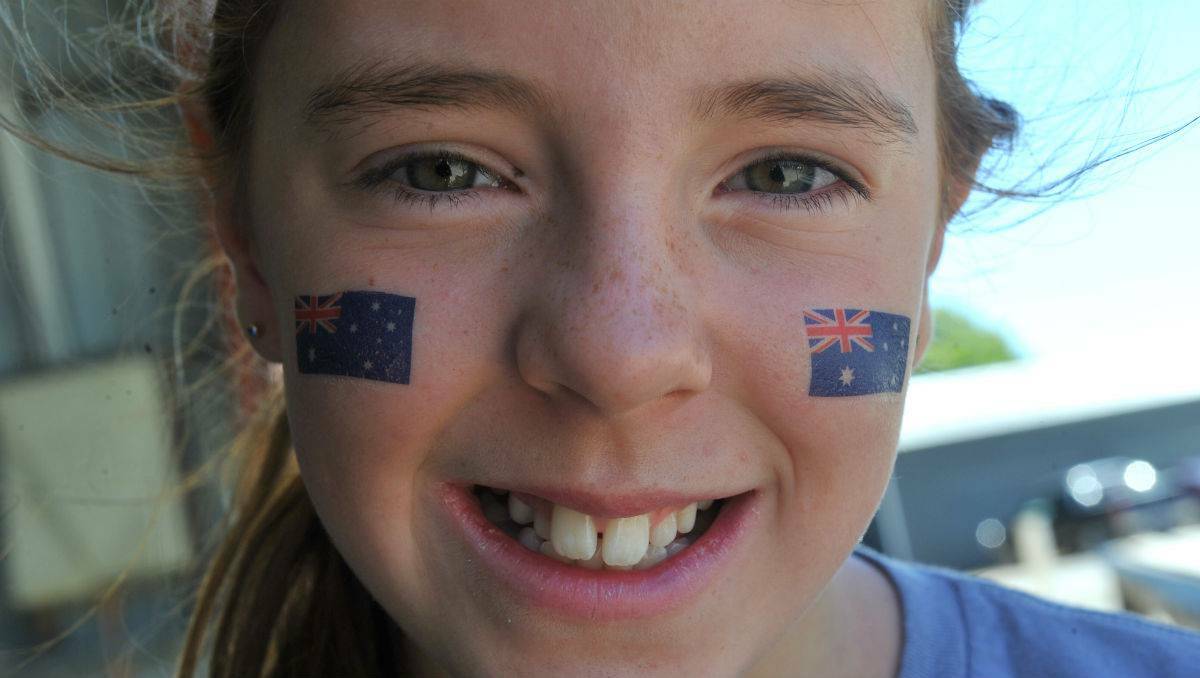 Milly Bradley, 11, at the Pyrenees Shire Australia Day celebration at Beaufort. Pic: LACHLAN BENCE, The Courier.
