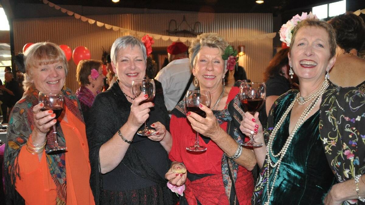 PAMBULA: Toasting the Mumbulla Foundation’s gala dinner are (from left) Bega’s Ann Buller, Karen   Lott and Joanna Maul of Nethercote and Wolumla’s Sue Flannery.